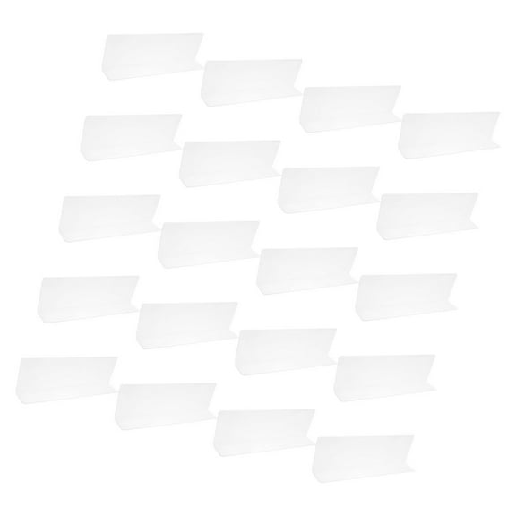 LOLIPPYY 20Pcs Transparent Plastic Shelf Dividers L Shape Closet and Cabinet Organizers for Snacks and Drinks
