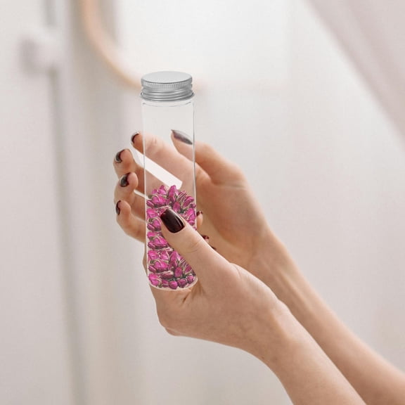 LOLIPPYY Set of 20 Transparent Plastic Test Tubes for Lab Experiments and Storage,