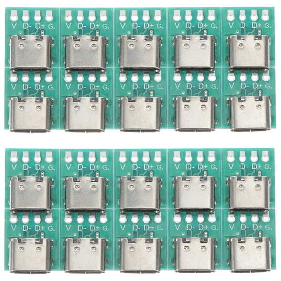 LOLIPPYY 20Pcs USB C Connector Board 3.1 USB Type-c Female Connector Receptacle Adapter