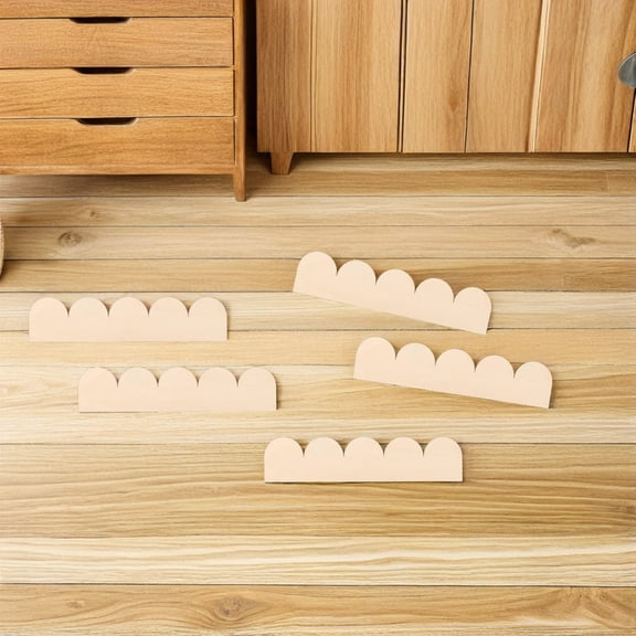 LOLIPPYY 20Pcs Unfinished Khaki Wood Scalloped Trim for DIY Cabinet Border and Wall Cabinet Wood Trim