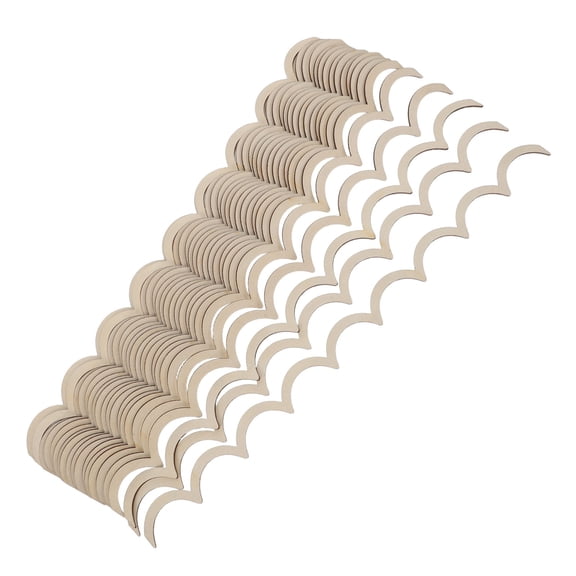 LOLIPPYY 20Pcs Unfinished Scalloped Wood Trim Moulding Beige Decorative Wooden Edge for Wall Cabinet Frame