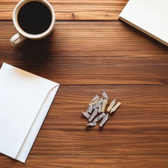 LOLIPPYY 20Pcs Universal Metal Fountain Pen Nibs Replacement Smooth Ink Flow Tips for Writing and Art