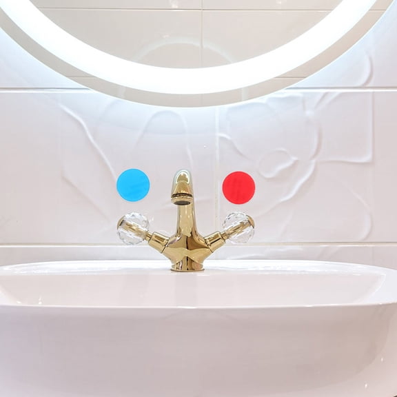 LOLIPPYY 20Pcs Waterproof Hot and Cold Water Signs for Sinks Easy Install Acrylic Stickers