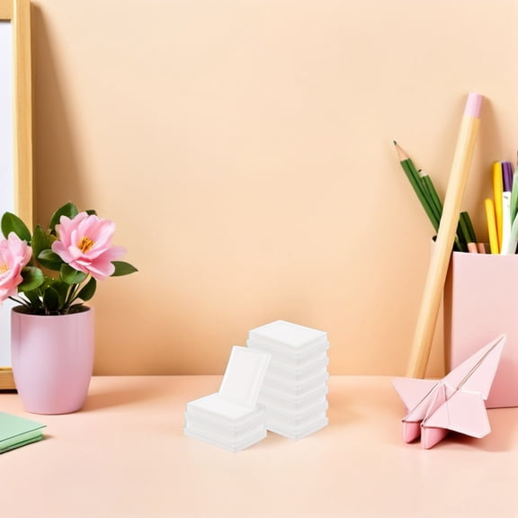 LOLIPPYY 20Pcs White Blank Ink Pads for Stamping with Even Ink Distribution Sponge