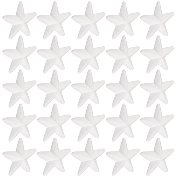 LOLIPPYY 20 Pieces White Foam Five-Pointed Star Decorations for Crafts, Party Supplies, Holiday Decor and Creative Projects