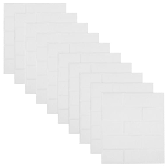 LOLIPPYY 20-Pack White Peel and Stick Brick Wall Decals Removable Self-Adhesive Wall Decor for Kitchen and Home