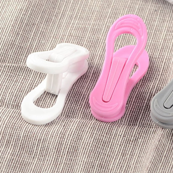 LOLIPPYY 20Pcs White Plastic Clothes Clips Windproof Laundry Pegs Heavy Duty Clothespins for Home Use