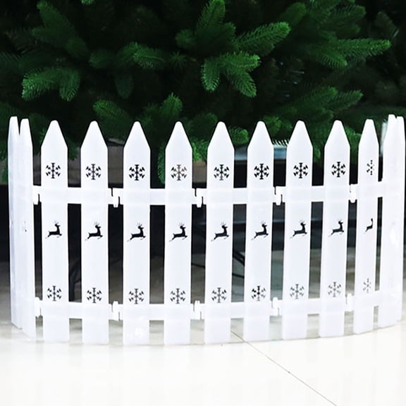 LOLIPPYY 20Pcs White Plastic Decorative Fence for Christmas Tree and Garden Border
