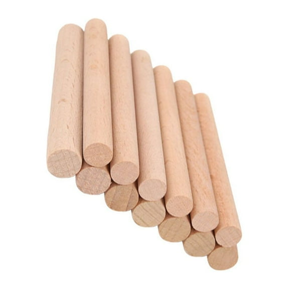 LOLIPPYY 20Pcs Woodcraft Sticks for Model Making Round Dowel Rods for Diy Projects 10x1.2x1.2cm