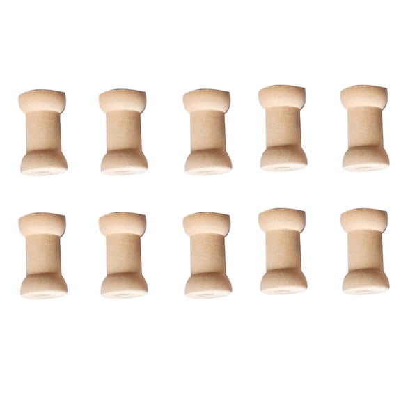 LOLIPPYY 20Pcs Wooden Craft Spools Beige for Sewing String Sorting and Dress Making Activities