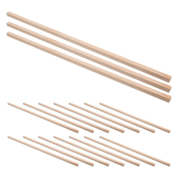 LOLIPPYY 20Pcs Wooden Square Dowel Rods for Crafting - Unfinished Wood Dowel Sticks DIY Wood Craft Supplies 300x6mm for Building Model Project Classroom Activities