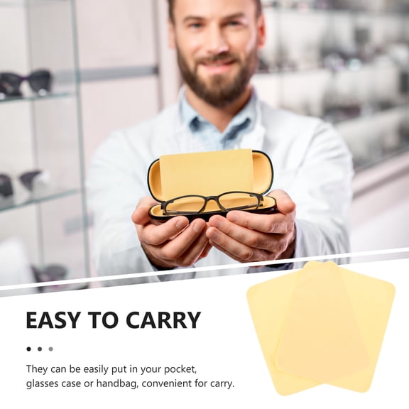 LOLIPPYY Premium Yellow Suede Glasses Cleaning Cloth, Stain and Fingerprint Remover