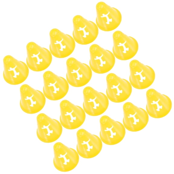LOLIPPYY 20Pcs Yellow Plastic Sports Markers Cones for Agility Training and Outdoor Exercises