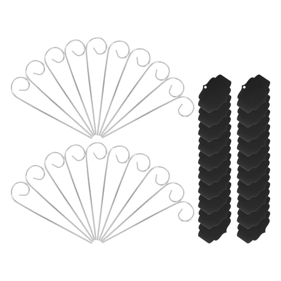 LOLIPPYY 20Sets Black Acrylic Garden Chalkboard Labels for Plant Name Tags and Reusable Garden Markers