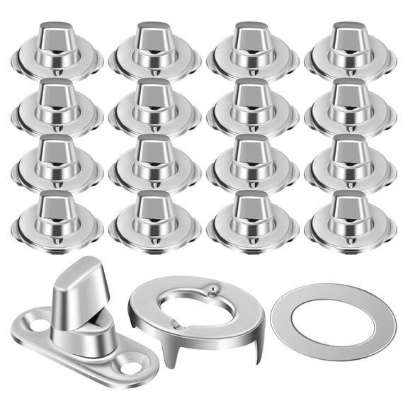 LOLIPPYY 20Sets Durable Plated Silver Metal Mounting Screws with Turn Button for Tarp Grommet Fastener Projects