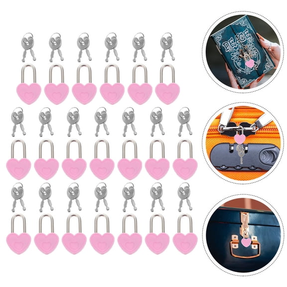 LOLIPPYY 20 Sets Small Heart-Shaped Locks with Keys for Backpacks, Diaries, Suitcases, and Travel Security Use