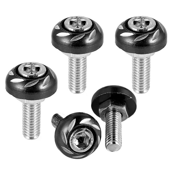 LOLIPPYY 20pcs 6mm Black Aluminium Alloy Motorbike License Plate Screws for Durable Motorcycle Modification Easy Installation