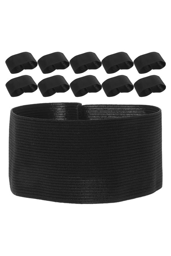 20pcs Funeral Mourning Band Black Soccer Football Captains Armband Elastic Adjustable Funeral Bands for Badges