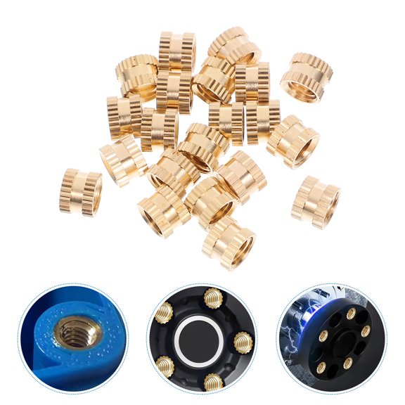 LOLIPPYY 20pcs Heat Insert Brass Threaded Inserts Copper for Tight and Secure Fastening in DIY Projects