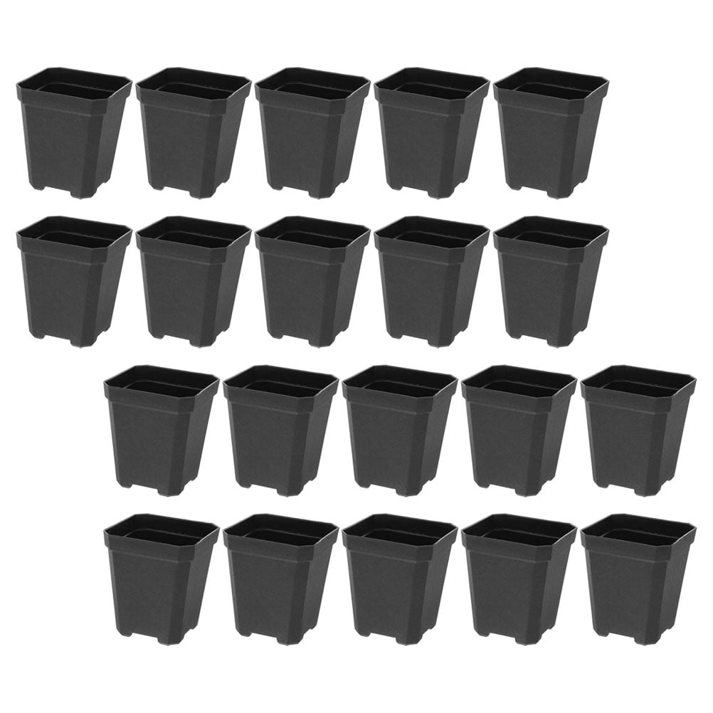 LOLIPPYY 20pcs Horticultural Planter Pots in Black for Gardening