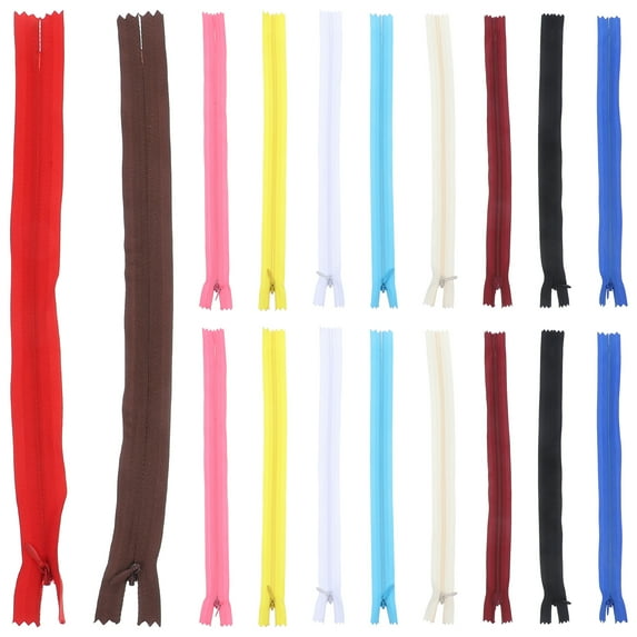LOLIPPYY 20-Pack Invisible Zippers for Sewing Skirts, Pants, Shirts with Cloth Zipper Pulls Included