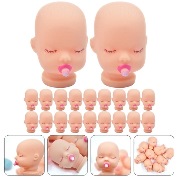 LOLIPPYY 20pcs Keychain Doll Heads Light Brown for Crafts Artistic Hand-painted