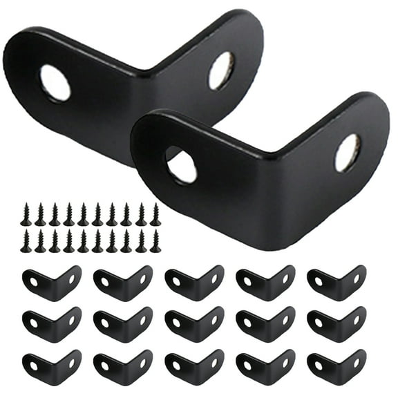 LOLIPPYY 20pcs Metal Brackets for Wardrobes Simple Style Black Stainless Steel