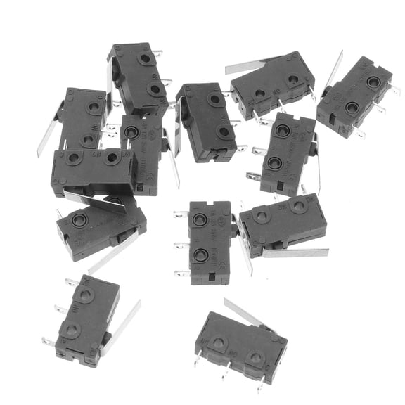 LOLIPPYY 20pcs Momentary Push Button Limit Switch Black Plastic for Business Machines Electronics