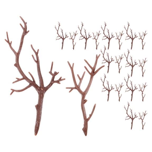LOLIPPYY 20pcs Artificial Antler Branches Plastic Tree Twigs Realistic Antler Shaped Branches for Snowman, Flower Arrangement and Handcraft