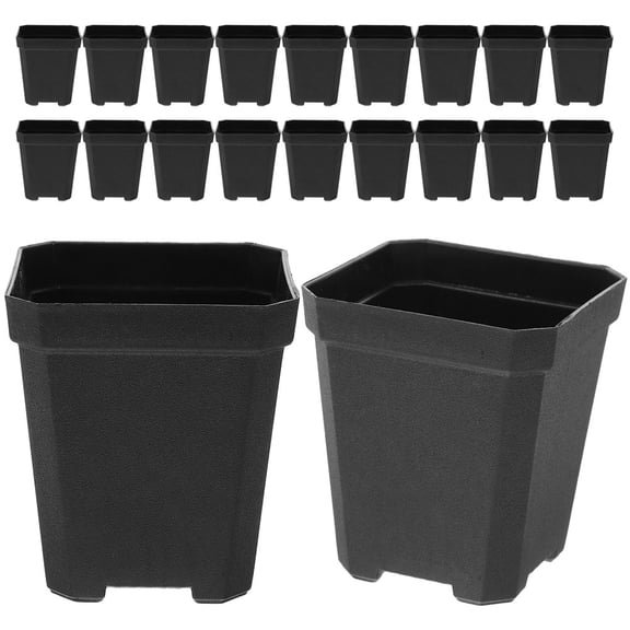LOLIPPYY 20pcs Small Garden Grow Pots in Black for Plant Lovers