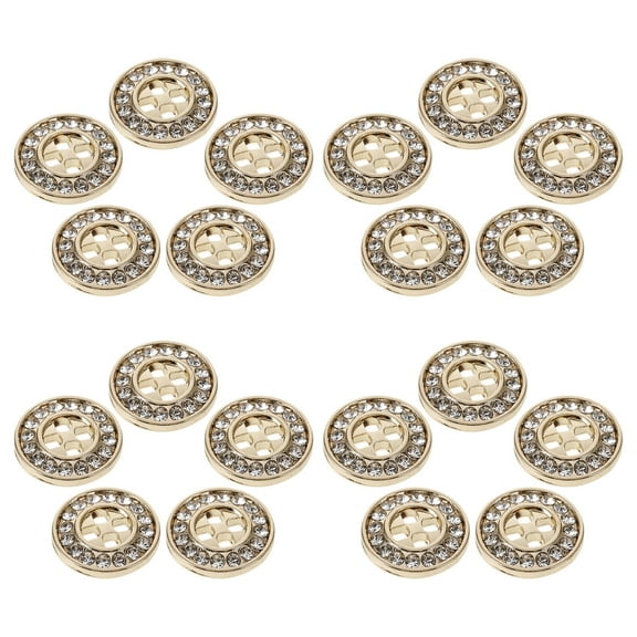 LOLIPPYY 20pcs Sparkling Rhinestone Metal Buttons with Eye Design for Fashion Crafts, Shirts, Jackets, and Coats