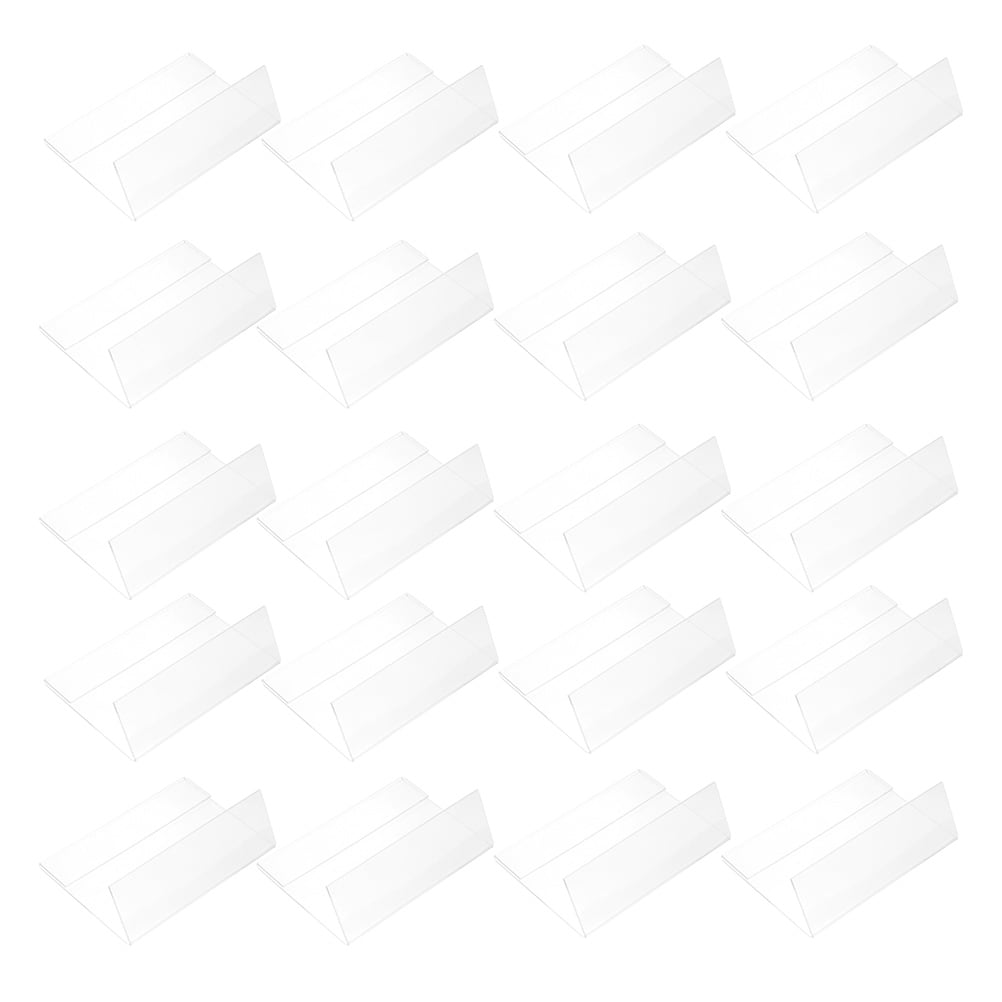 LOLIPPYY 20pcs Transparent Plastic Price Tag Display Stand L Shape ...