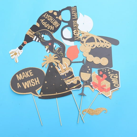 LOLIPPYY 21pcs Funny Glasses Birthday Party Props Assorted Color DIY Cake Toppers for Party Hosts