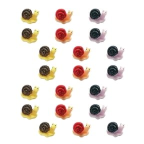 LOLIPPYY Resin Mini Snail Adornments Assorted Yellow Red for Bonsai Decor 21Pc