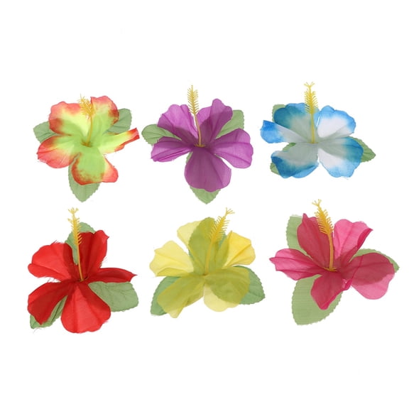 LOLIPPYY 24 Pieces Artificial Hibiscus Flowers Hawaii Style for Wedding Party and Event Decoration