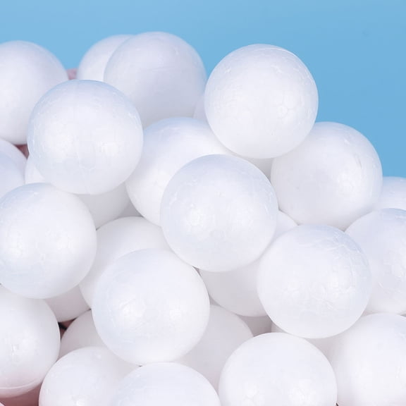 LOLIPPYY 240Pcs Solid White Polystyrene Balls for Wedding Ornaments and Festive Craft Projects