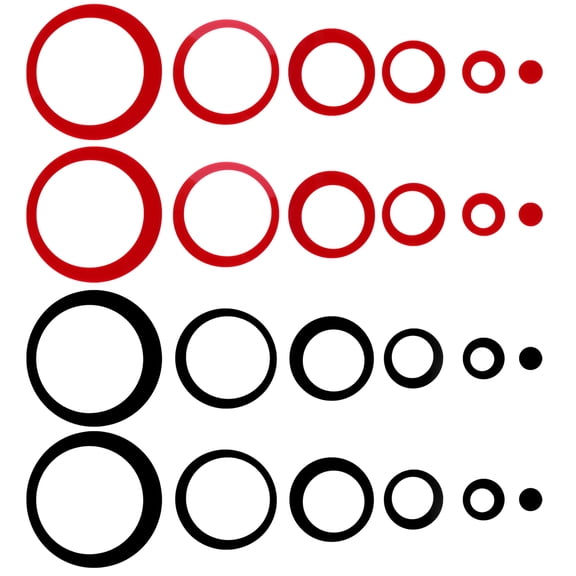 LOLIPPYY 24Pcs Acrylic Mirror Wall Sticker Red Circle DIY Decals for Home Interior Design