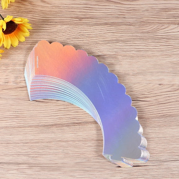 LOLIPPYY 24Pcs Assorted Color Cupcake Holders Iridescent Muffin Wrappers for Party and Celebration Use