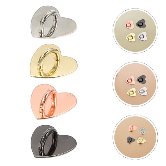 LOLIPPYY 24Pcs Assorted Color Heart Shaped Phone Grip Hook Alloy for Secure and Stylish Phone Accessories