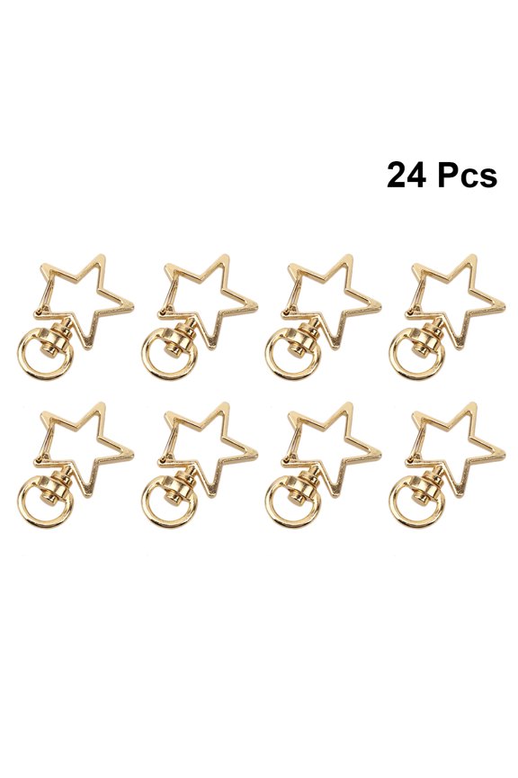 Business Keychain Golden Star Shape For Banquet And Date 24Set 1.3x0.9in