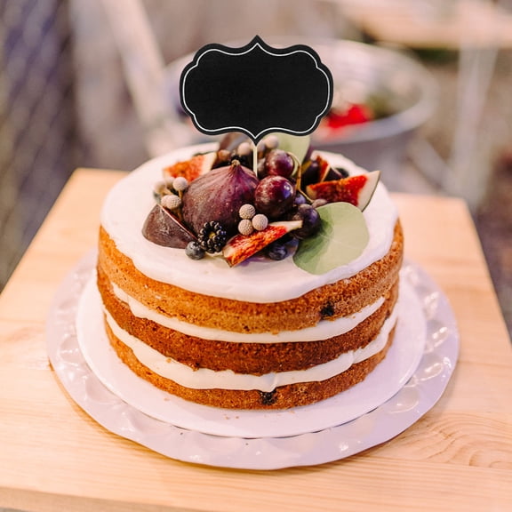 LOLIPPYY 24Pcs Black Chalk Board Sign Labels Toothpick Flags for Party Buffet Decoration