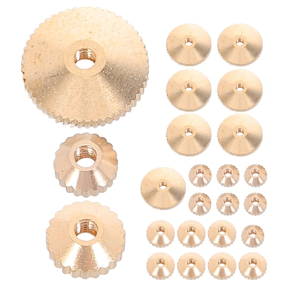 LOLIPPYY 24-Piece Golden Metal Clock Hand Nut Replacement Kit for Quartz Clock Repair and Projects