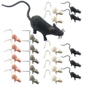 LOLIPPYY 24-Piece Multi-Color Plastic Mouse Figurines PVC Set for Garden and Desktop Decoration