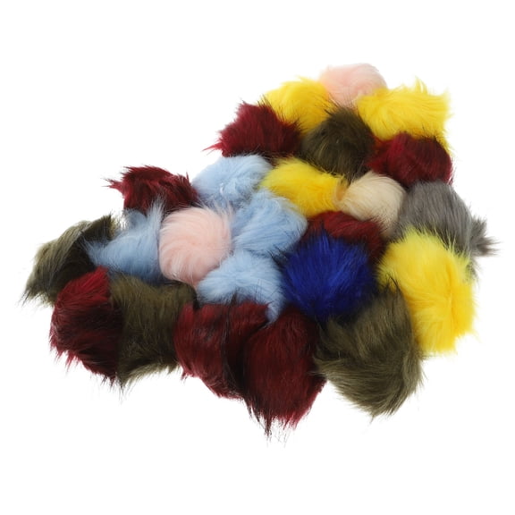 LOLIPPYY 24 Pcs Multi-Color Faux Pom Poms for Garlands, Clothing, Shoes, and Craft Decorations