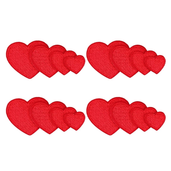LOLIPPYY 24Pcs Iron on Heart Shape Cloth Patch for Covering Holes and Fashion Decor