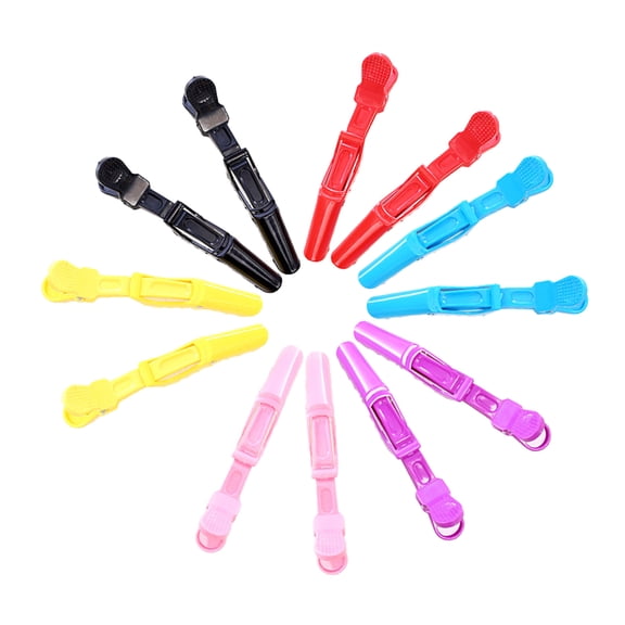 LOLIPPYY 24Pcs Plastic Alligator Hair Pins Assorted Colors for Smooth Hair Curl Sectioning