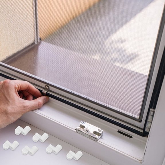 LOLIPPYY 24Pcs Plastic Window Screen Repair Clips White for Storm Panel and Screen Holders