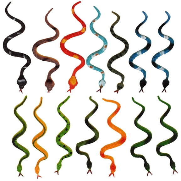 LOLIPPYY 24Pcs Realistic Fake Snake Model PVC Simulation Snake Figurine for Teaching Garden Party Decoration