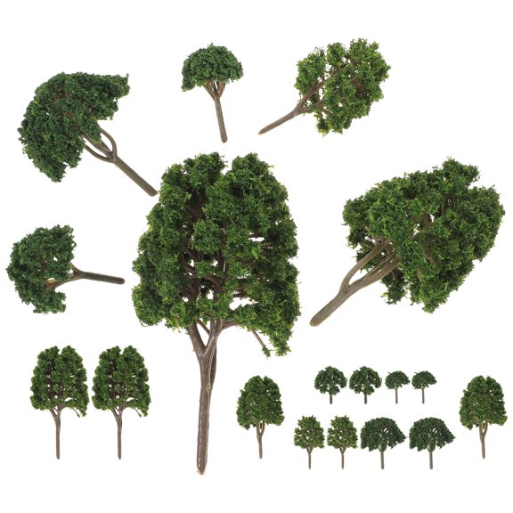 LOLIPPYY 24Pcs Simulation Green Tree Models for Sand Table DIY and Small Garden Landscaping Props