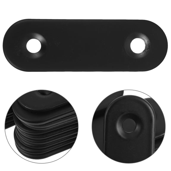 LOLIPPYY 24Pcs Stainless Steel Flat Metal Braces Black Flat Straight Brace for Storage Holder Cabinets Stability